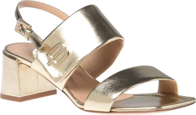 Baldinini Sandal in platinum nappa leather Yellow Dames