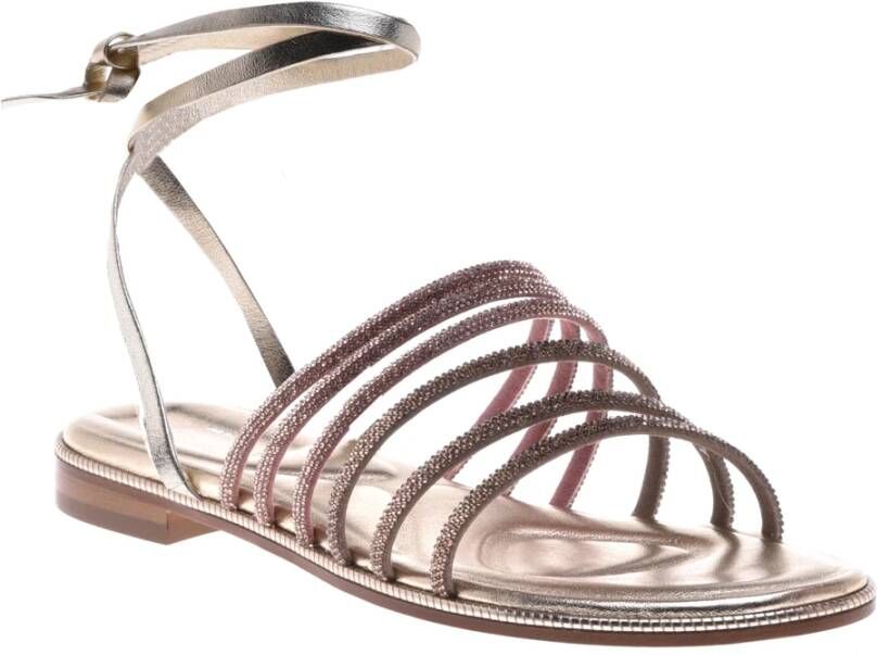 Baldinini Sandal in platinum nappa leather Yellow Dames