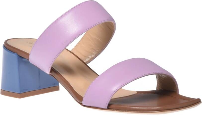 Baldinini Slipper in lilac and blue calfskin Multicolor Dames