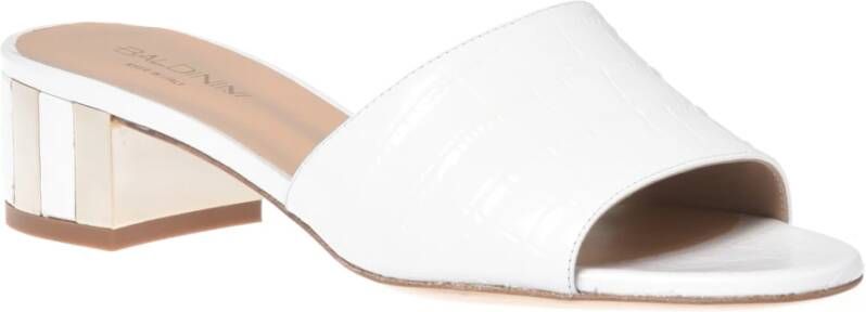 Baldinini Slipper in white with crocodile print White Dames