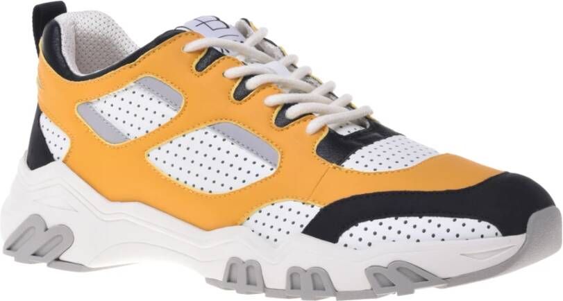 Baldinini Sneaker in black and yellow eco-leather Yellow Heren