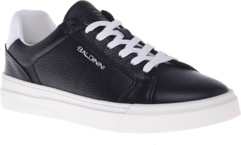 Baldinini Sneaker in black tumbled leather Black Heren