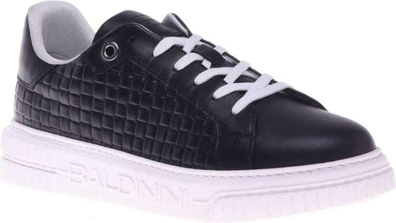 Baldinini Sneaker in black with woven print Black Heren