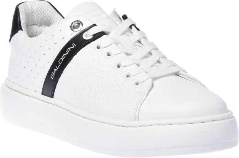 Baldinini Sneaker in white with woven print White Heren