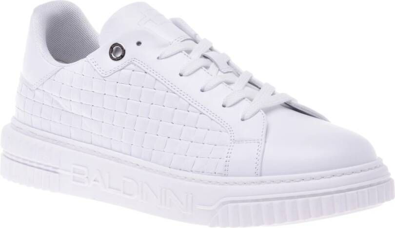 Baldinini Sneaker in white with woven print White Heren