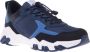 Baldinini Trainers in black and blue eco-leather Blue Heren - Thumbnail 1