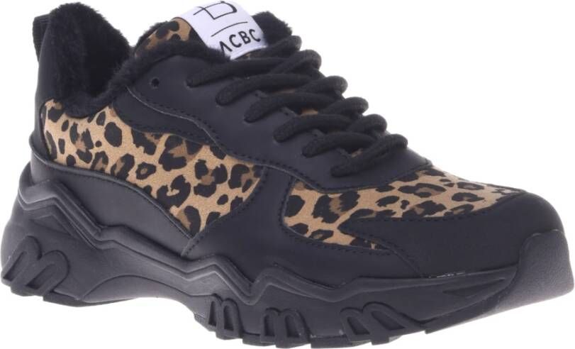 Baldinini Trainers in black and leopard-print eco-leather Multicolor Dames