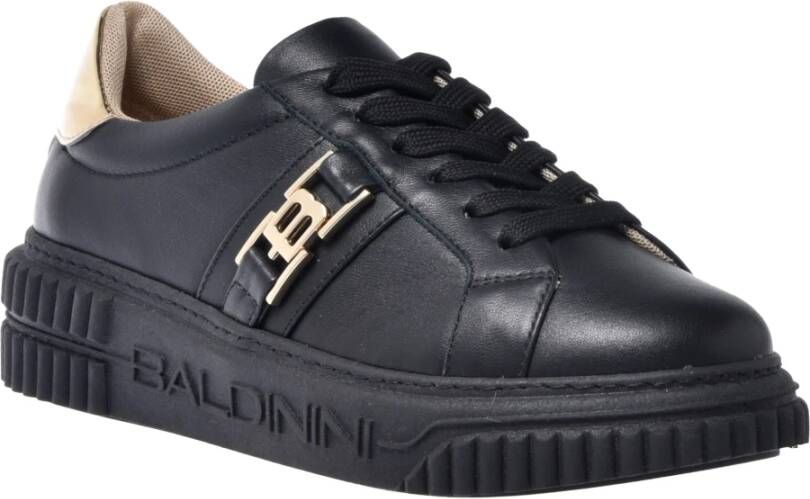 Baldinini Trainers in black and platinum mirrored leather Zwart Dames