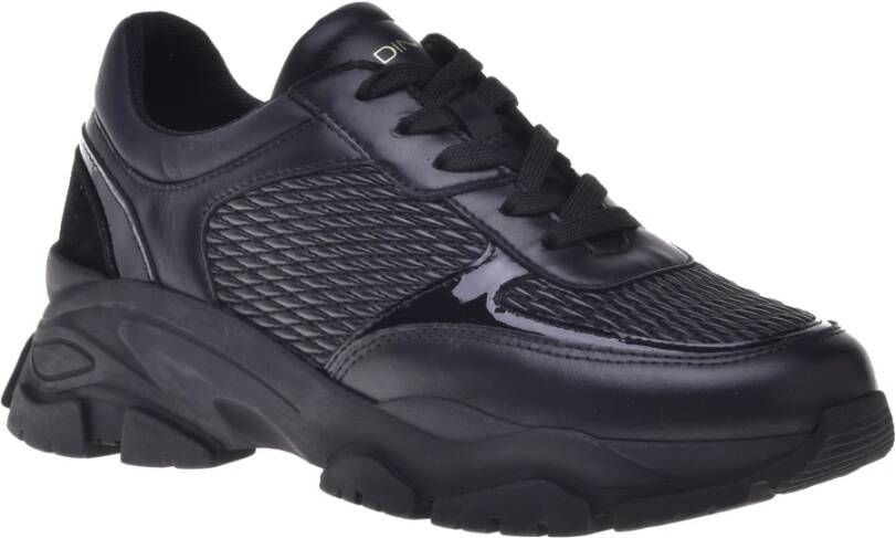 Baldinini Trainers in black leather and fabric Black Dames