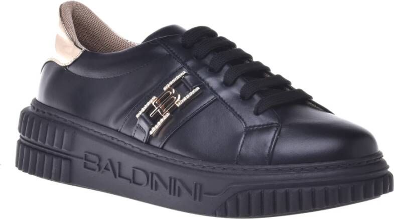 Baldinini Trainers in black leather and gold laminated leather Multicolor Dames