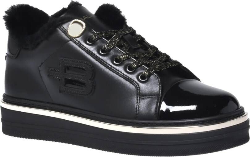 Baldinini Trainers in black leather and patent leather Black Dames