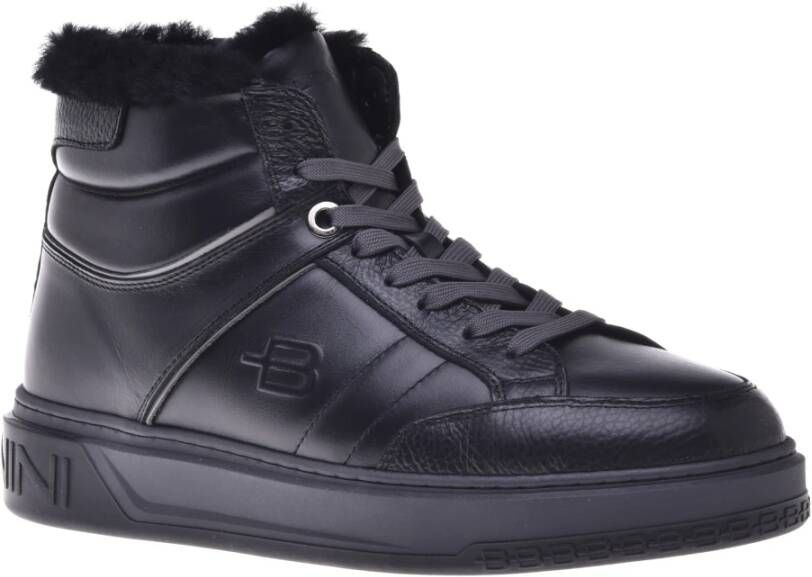 Baldinini Trainers in black leather and tumbled leather Black Heren