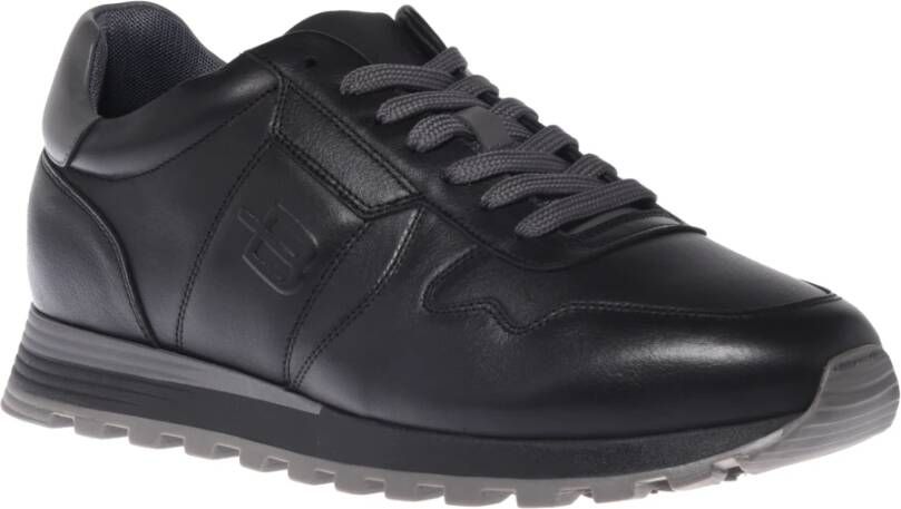 Baldinini Trainers in black leather and tumbled leather Black Heren