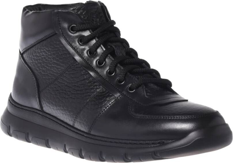 Baldinini Trainers in black leather and tumbled leather Black Heren