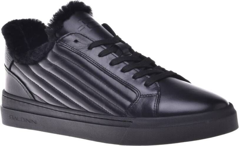 Baldinini Trainers in black quilted leather and leather Black Heren