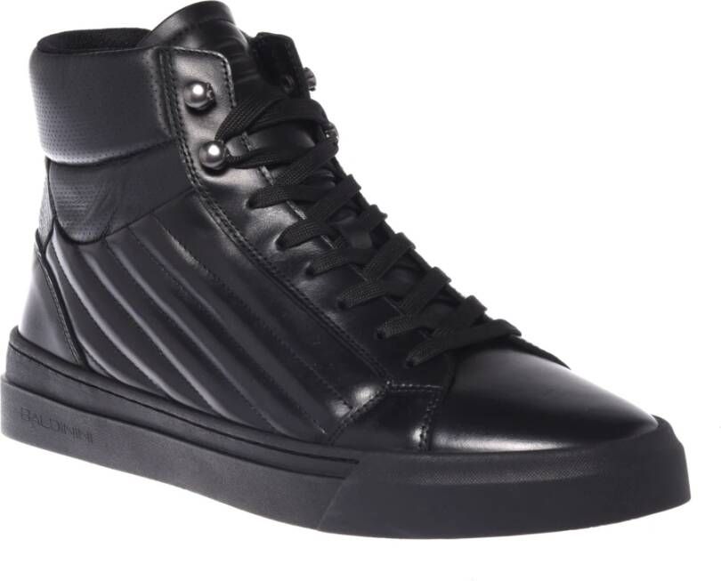 Baldinini Trainers in black quilted leather and leather Black Heren