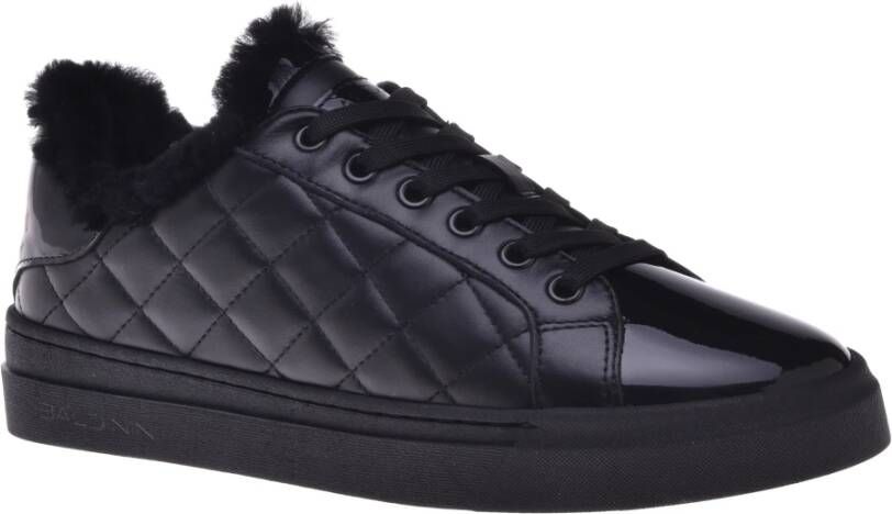 Baldinini Trainers in black quilted leather and patent leather Black Dames