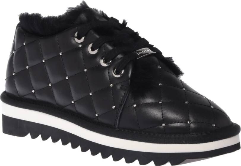 Baldinini Trainers in black quilted leather with studs Black Dames