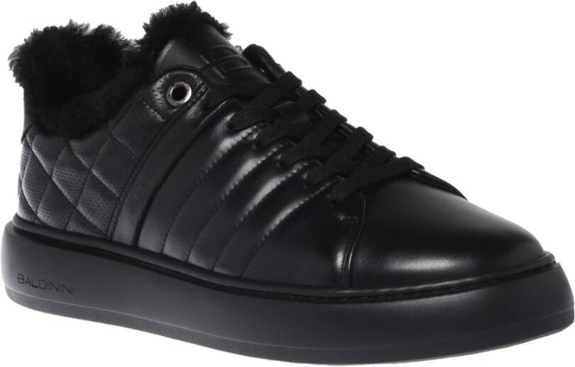 Baldinini Trainers in black speckled leather and quilted leather Black Heren