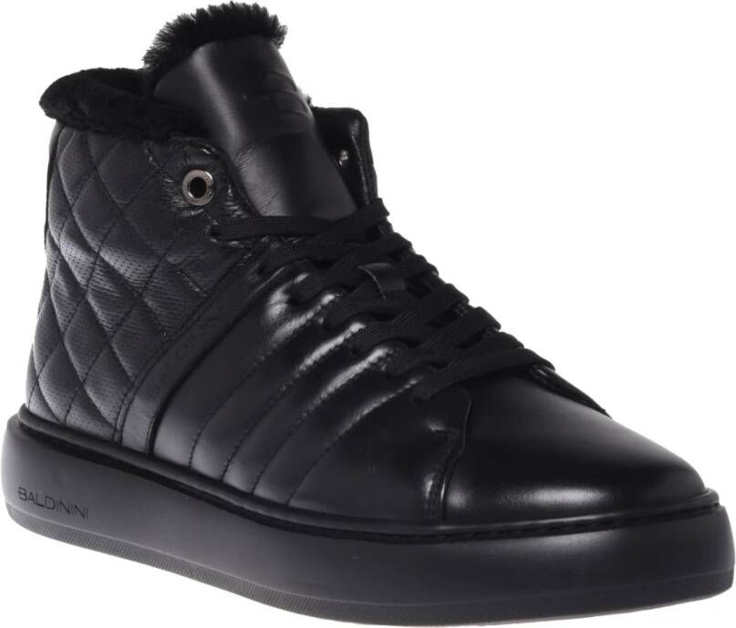 Baldinini Trainers in black speckled leather and quilted leather Black Heren