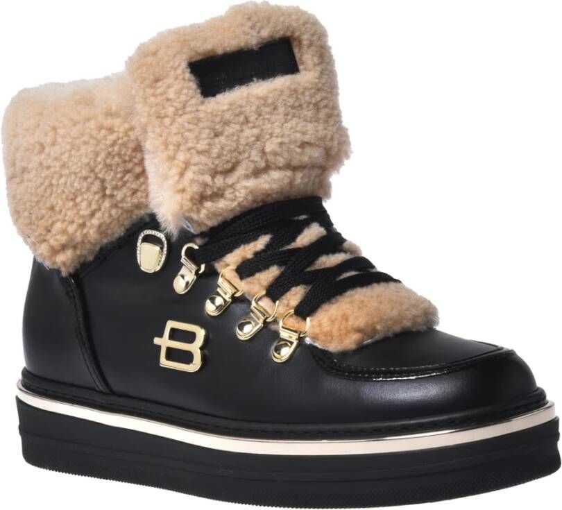 Baldinini Trainers in black suede and sheepskin Multicolor Dames