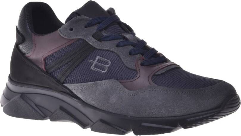 Baldinini Trainers in blue and grey suede and fabric Multicolor Heren