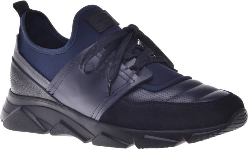 Baldinini Trainers in dark blue leather and suede Blue Heren