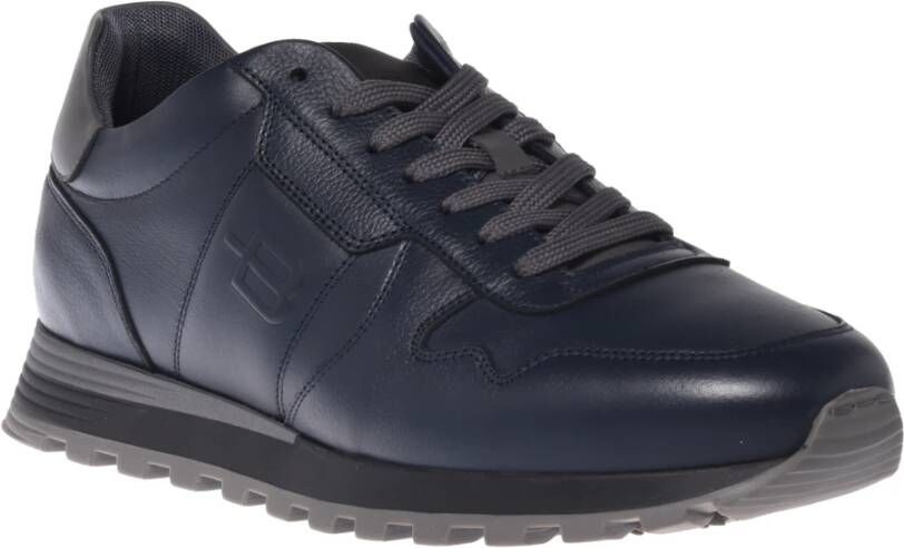 Baldinini Trainers in dark blue leather and tumbled leather Blue Heren