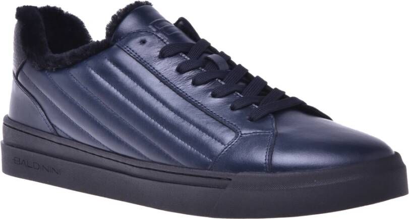 Baldinini Trainers in dark blue quilted leather and leather Blue Heren