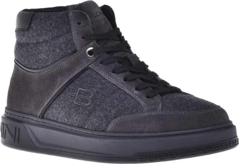 Baldinini Trainers in dark grey fabric and suede Gray Heren