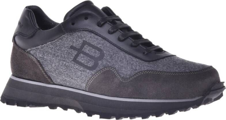 Baldinini Trainers in dark grey suede and fabric Gray Heren