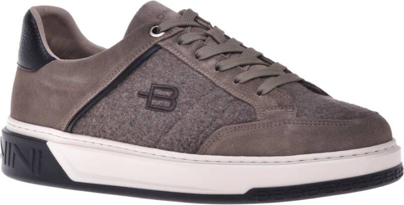 Baldinini Trainers in taupe fabric and suede Brown Heren