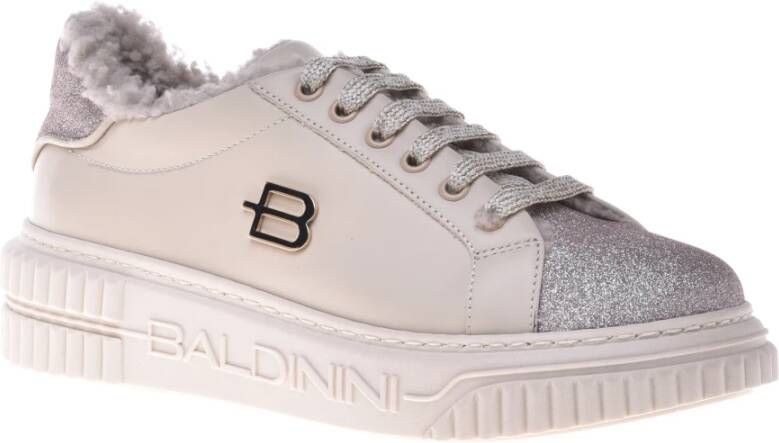 Baldinini Trainers in vanilla leather with glitter Multicolor Dames