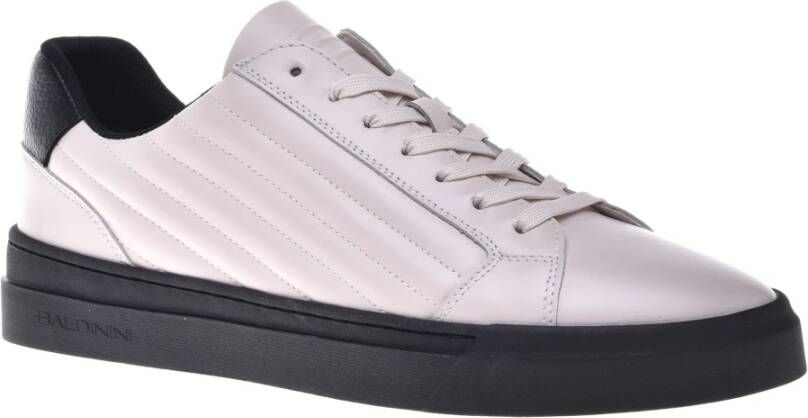 Baldinini Trainers in white quilted leather and leather White Heren