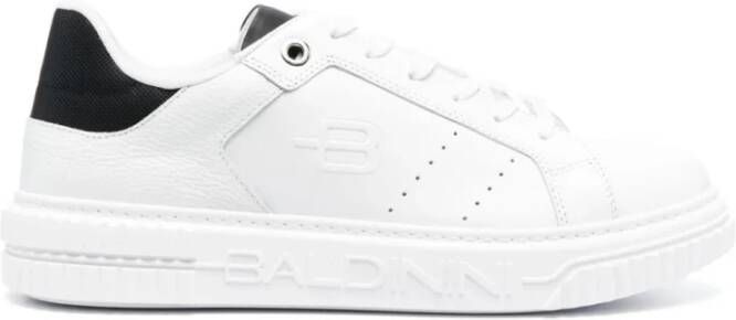 Baldinini Witte Leren Casual Lage Sneakers White Heren