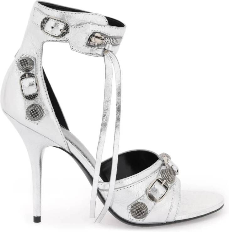 Balenciaga Arena Leren Cagole Sandalen Gray Dames