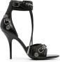 Balenciaga Edgy 110mm Leren Sandalen Zwart Dames - Thumbnail 1