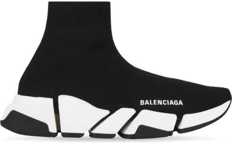 Balenciaga Gerecyclede Gebreide Sneaker met Bicolor Zool Zwart Dames
