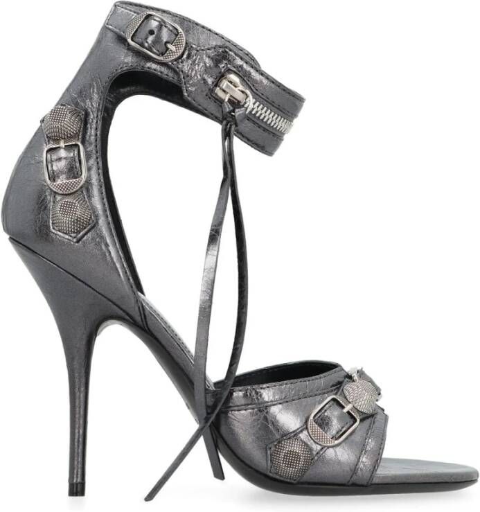 Balenciaga Grijze Leren Sandalen met Studs Gray Dames