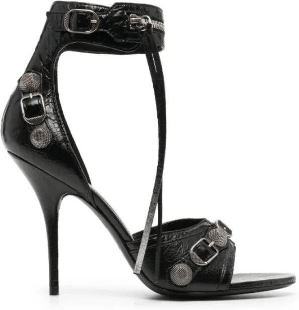 Balenciaga Edgy 110mm Leren Sandalen Zwart Dames