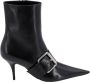 Balenciaga Leren Enkellaarsjes met Maxi Gesp Black Dames - Thumbnail 1