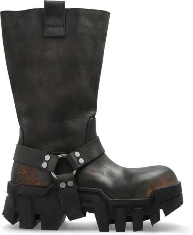 Balenciaga Leren laarzen Bulldozer Brown Heren