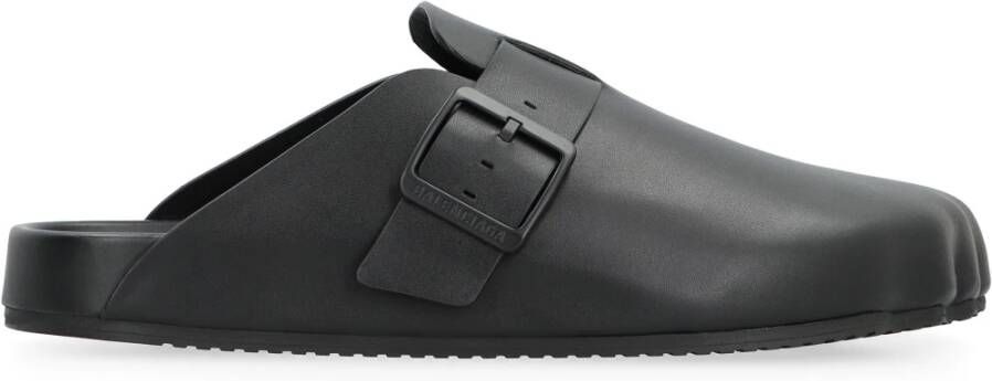 Balenciaga Leren muiltjes met verstelbare sluiting Black Heren