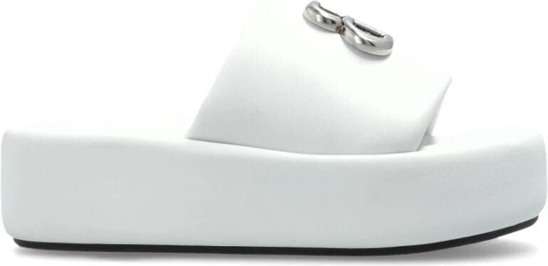 Balenciaga Leren pantoffels White Dames