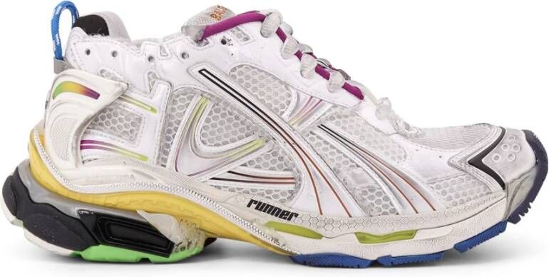 Balenciaga Mesh Low-Top Sneakers met Gedrukt Logo Multicolor Heren