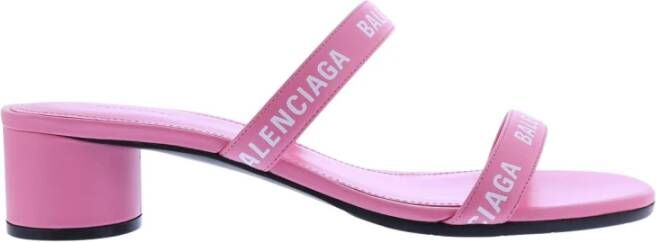 Balenciaga Open Teen Logo Band Sandalen Roze Dames