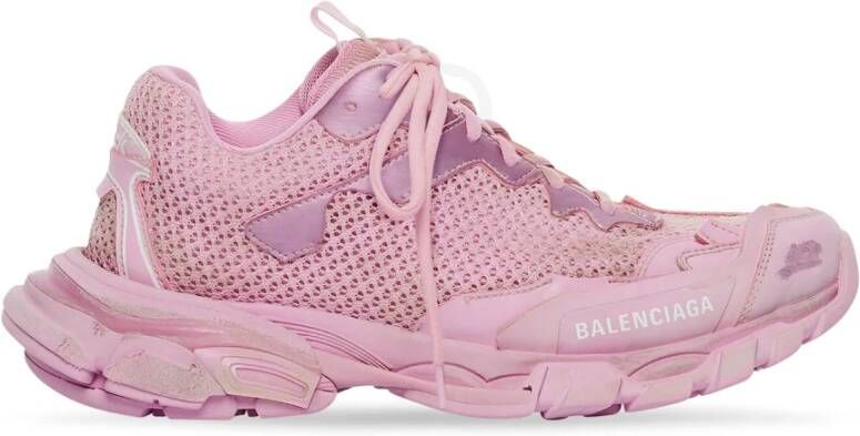 Balenciaga Pink Destroy Chunky Track Trainers Roze Dames