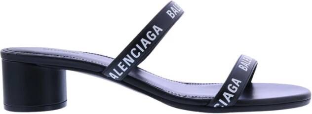 Balenciaga Ronde Hak Sandalen Zwart Dames