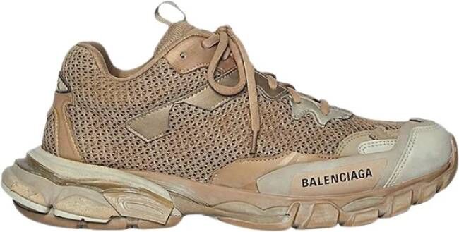 Balenciaga Sneaker met Worn-effect in Mesh en Nylon Beige Heren