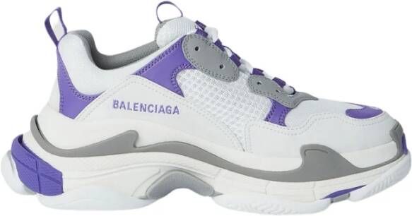 Balenciaga Witte Paarse Sportschoenen Triple S Stijl Wit Dames